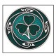 BROOCH CELTIC SHAMROCK + COILS